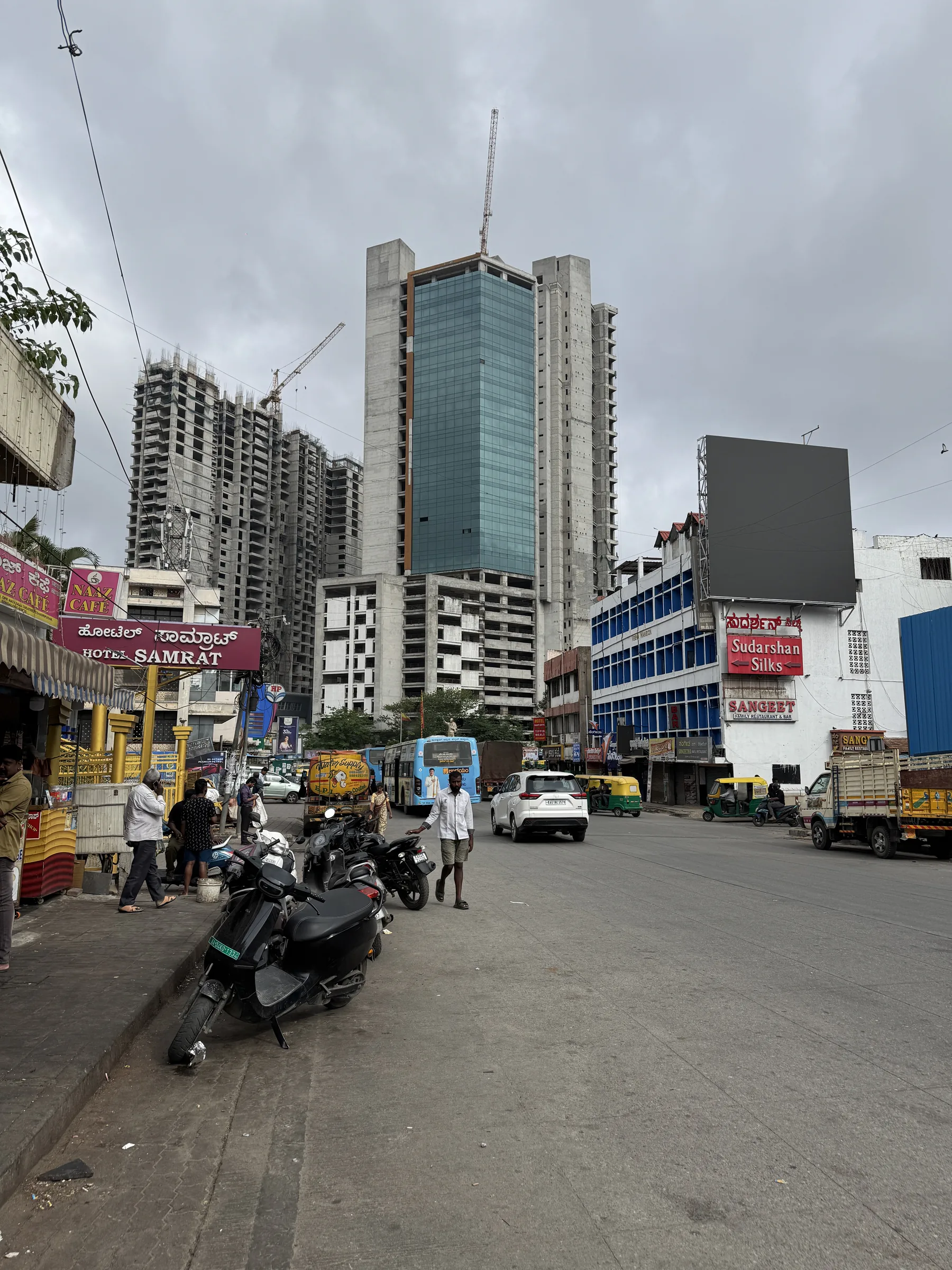 Site photo: the unfinished Centrium towers, built and never used.