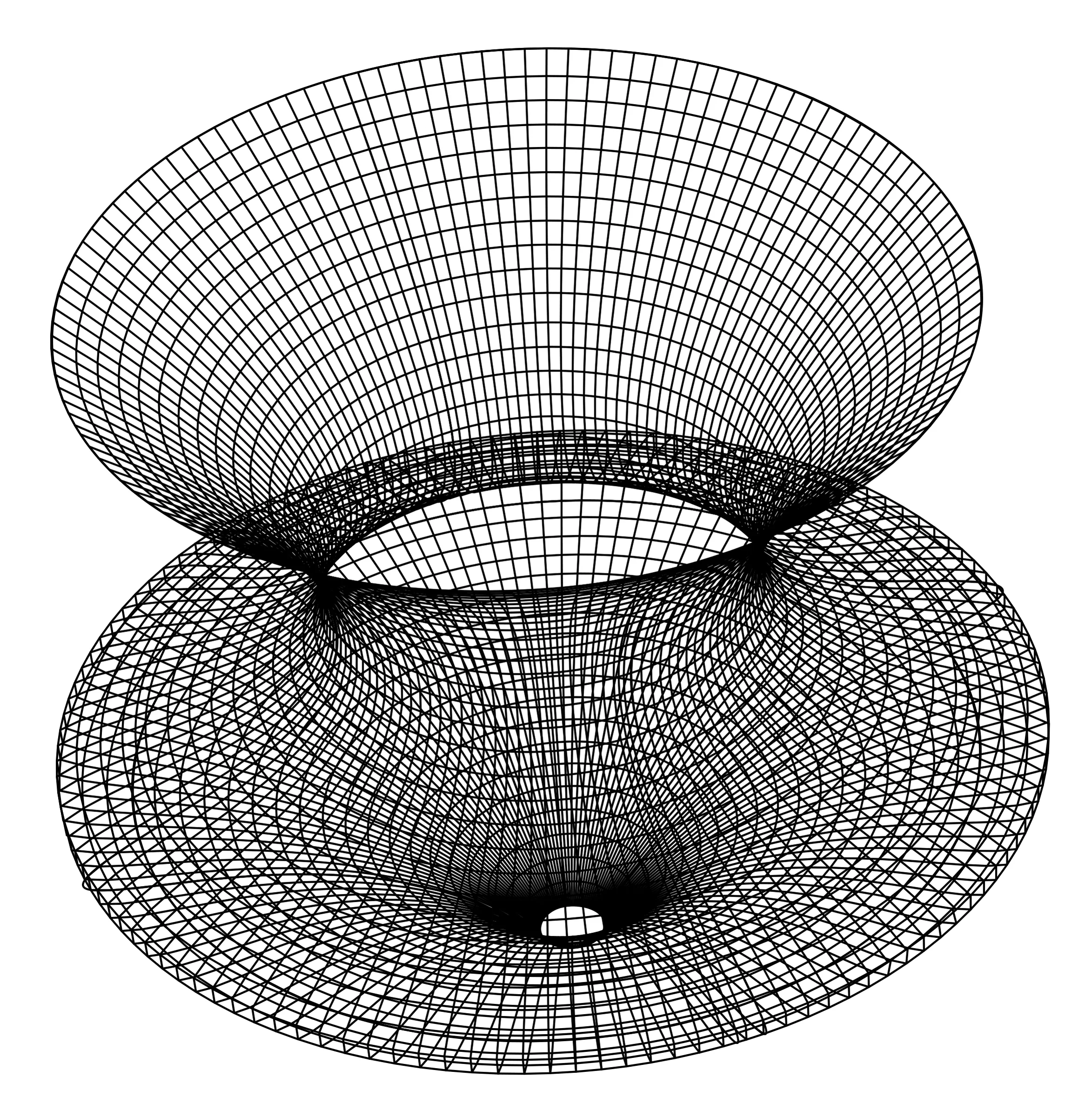 Magis Spun chair (Thomas Heatherwick) remodelled in Rhino: perspective wireframe of the spinning hourglass form