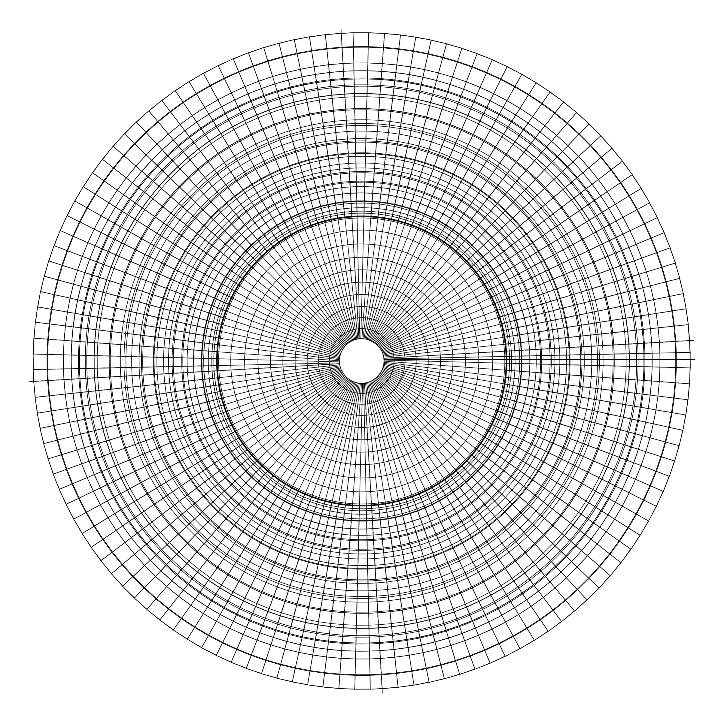 Magis Spun chair, top view: the radial wireframe mesh as concentric rings