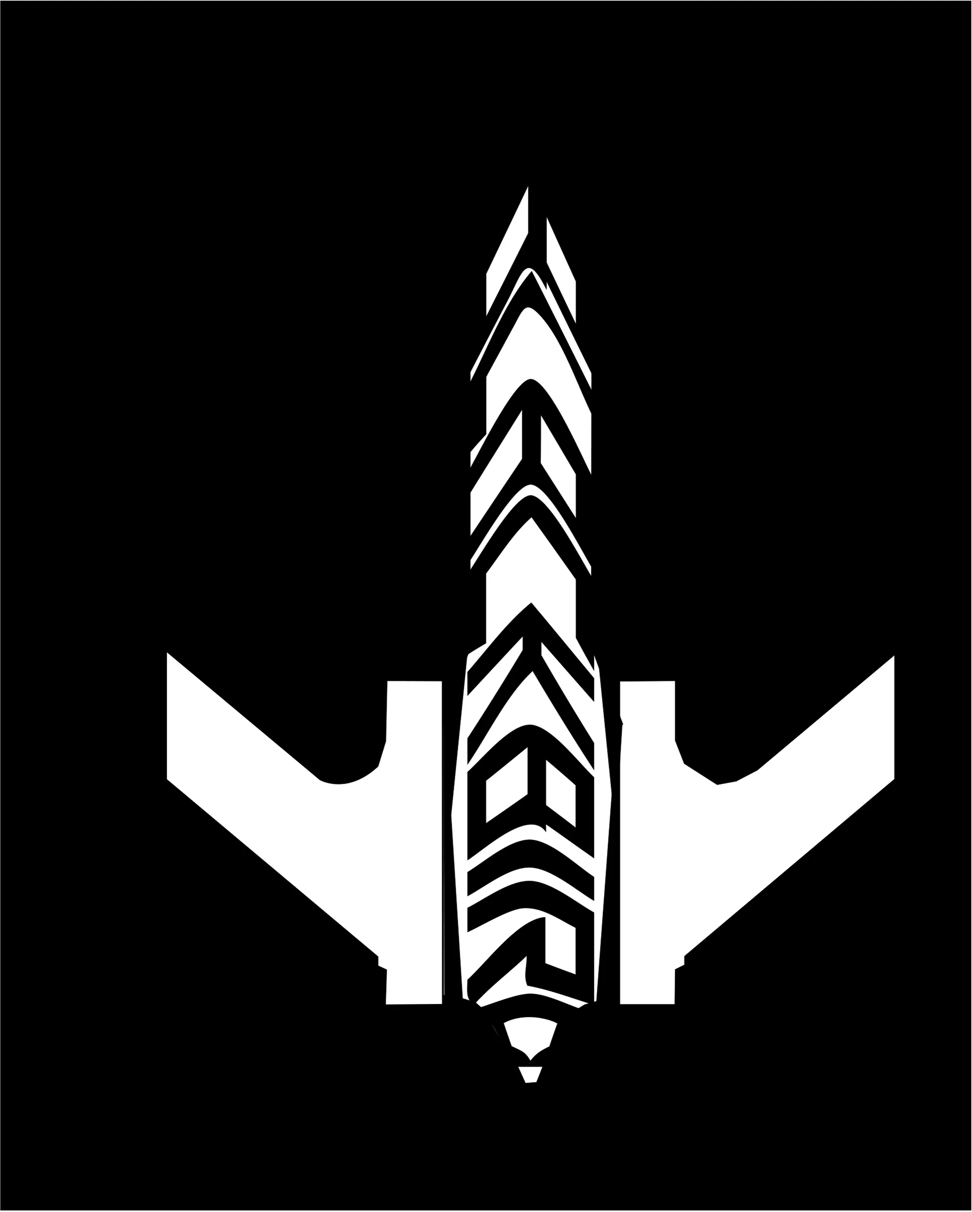Blackbird logo: the jet reduced to a white chevron mark on black